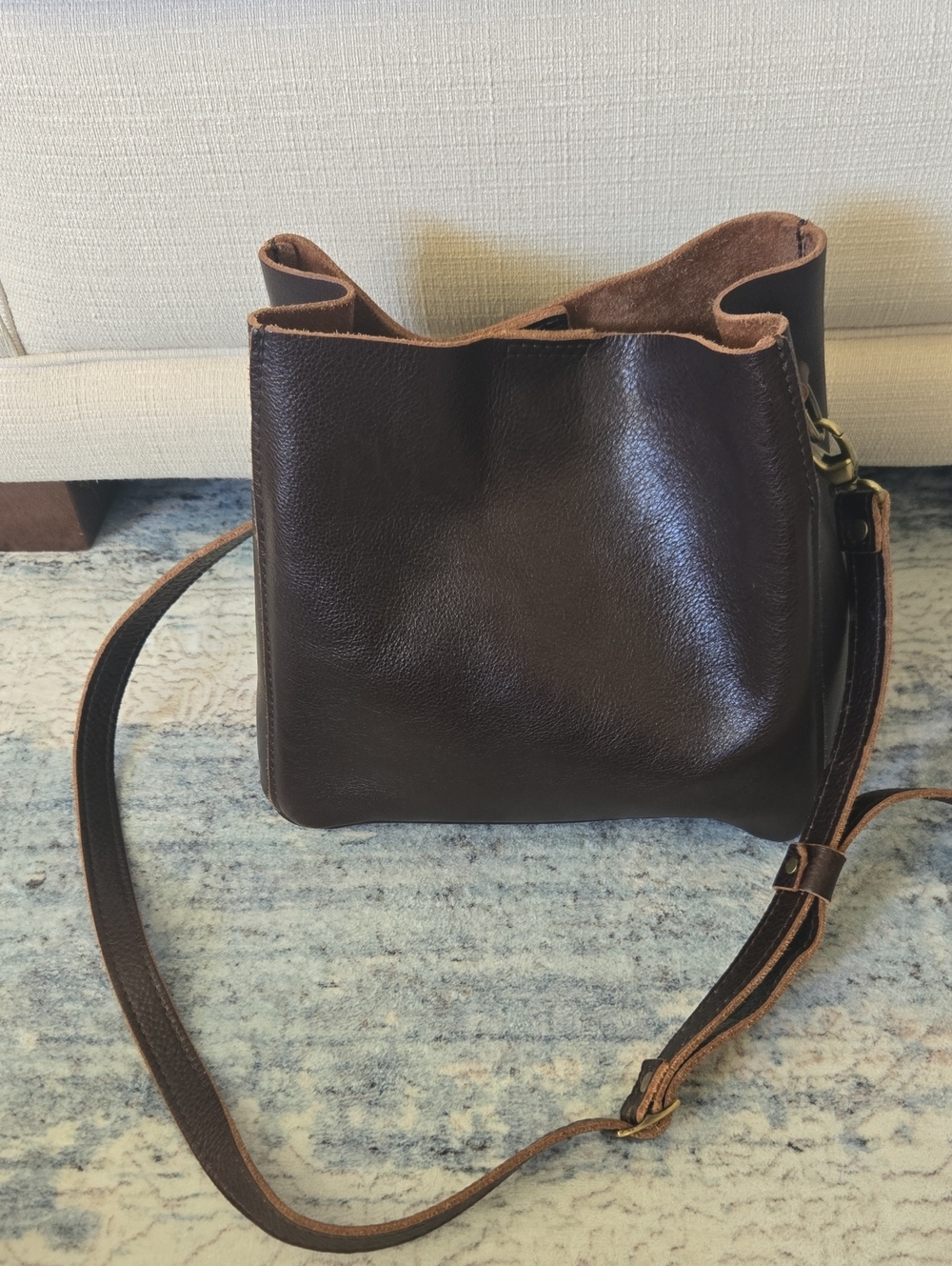 Portland Leather Dark Brown Crossbody Bag